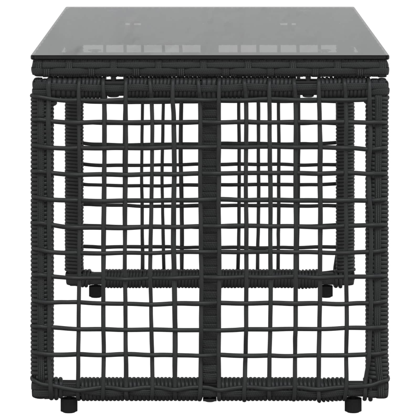 vidaXL Stół na Zewnątrz Czarny 80 x 40 x 40 cm Rattan PE i Szkło