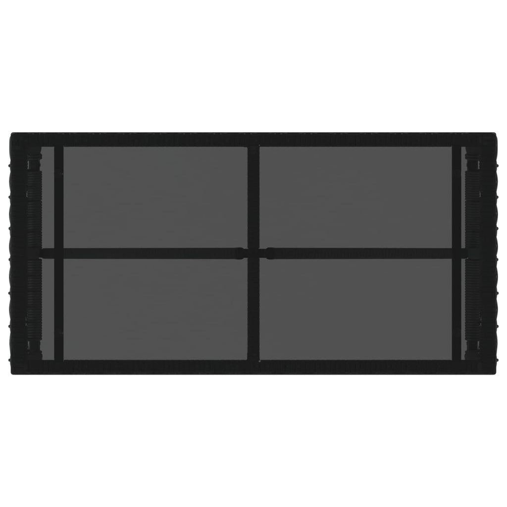 vidaXL Stół na Zewnątrz Czarny 80 x 40 x 40 cm Rattan PE i Szkło
