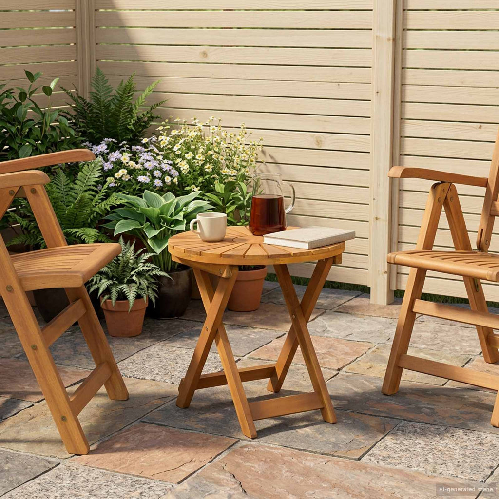 vidaXL Stolik bistro naturalny Ø45 x 45 cm Lite Drewno Akacji