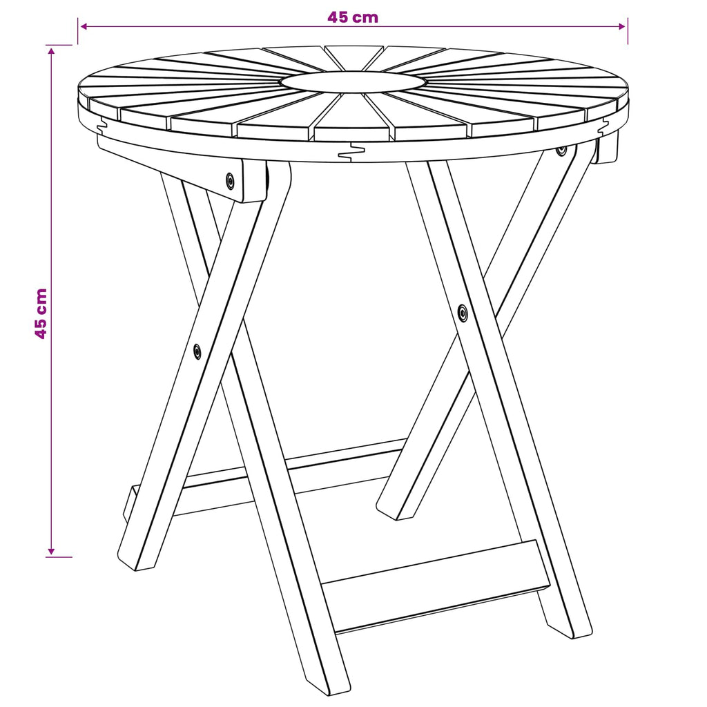vidaXL Stolik bistro naturalny Ø45 x 45 cm Lite Drewno Akacji