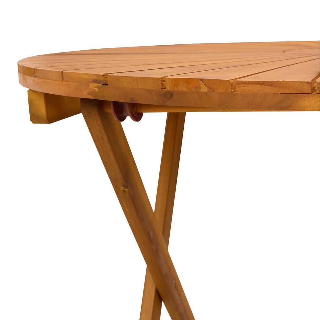 vidaXL Składany Stół Ogrodowy naturalny Ø70 x 75 cm Lite Drewno Akacji