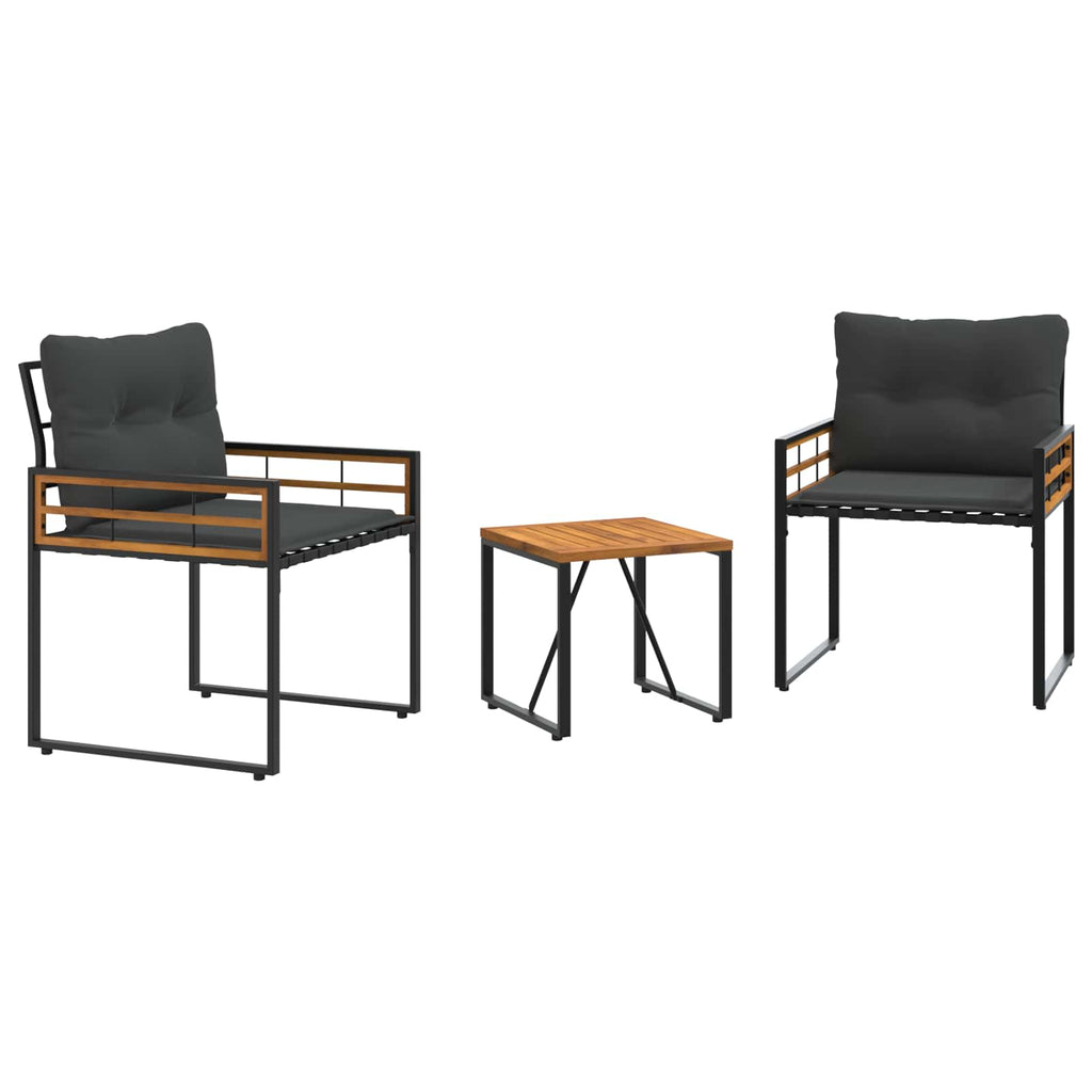 vidaXL Zestaw Mebli Ogrodowych z poduszką 3 pcs Ciemny szary