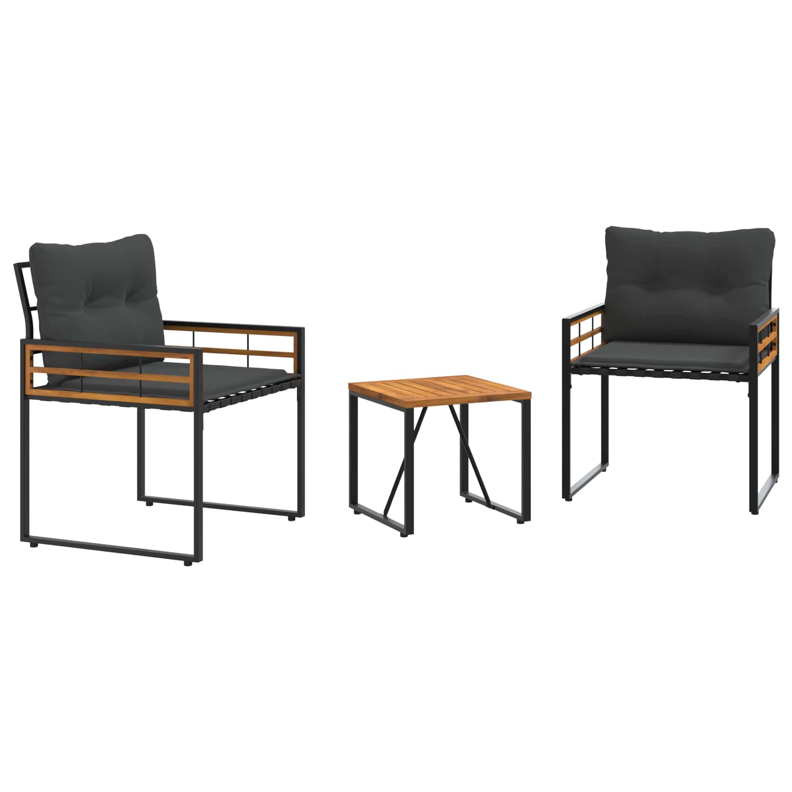 vidaXL Zestaw Mebli Ogrodowych z poduszką 3 pcs Ciemny szary