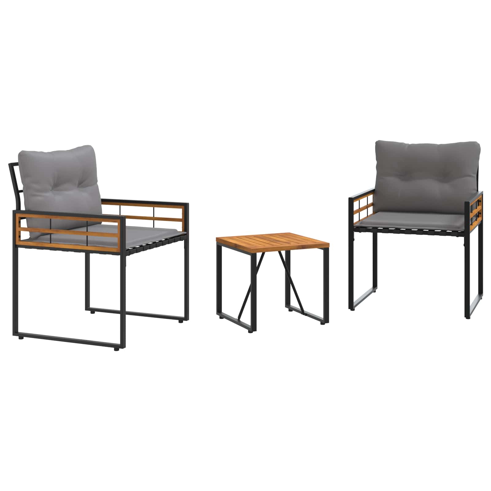 vidaXL Zestaw Mebli Ogrodowych z poduszką 3 pcs Jasnoszary