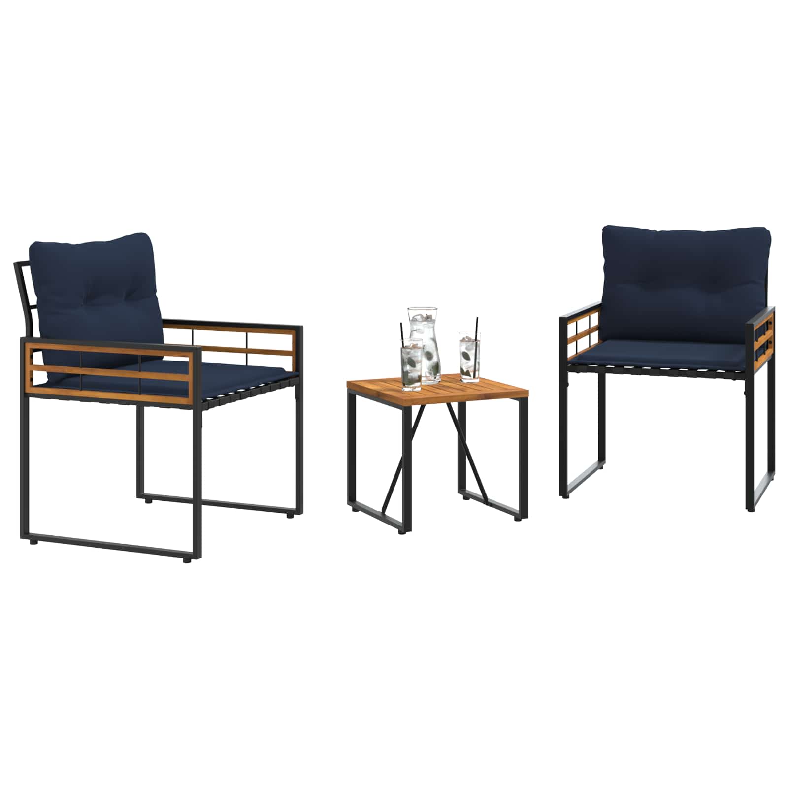 vidaXL Zestaw Mebli Ogrodowych z poduszką 3 pcs Granatowy