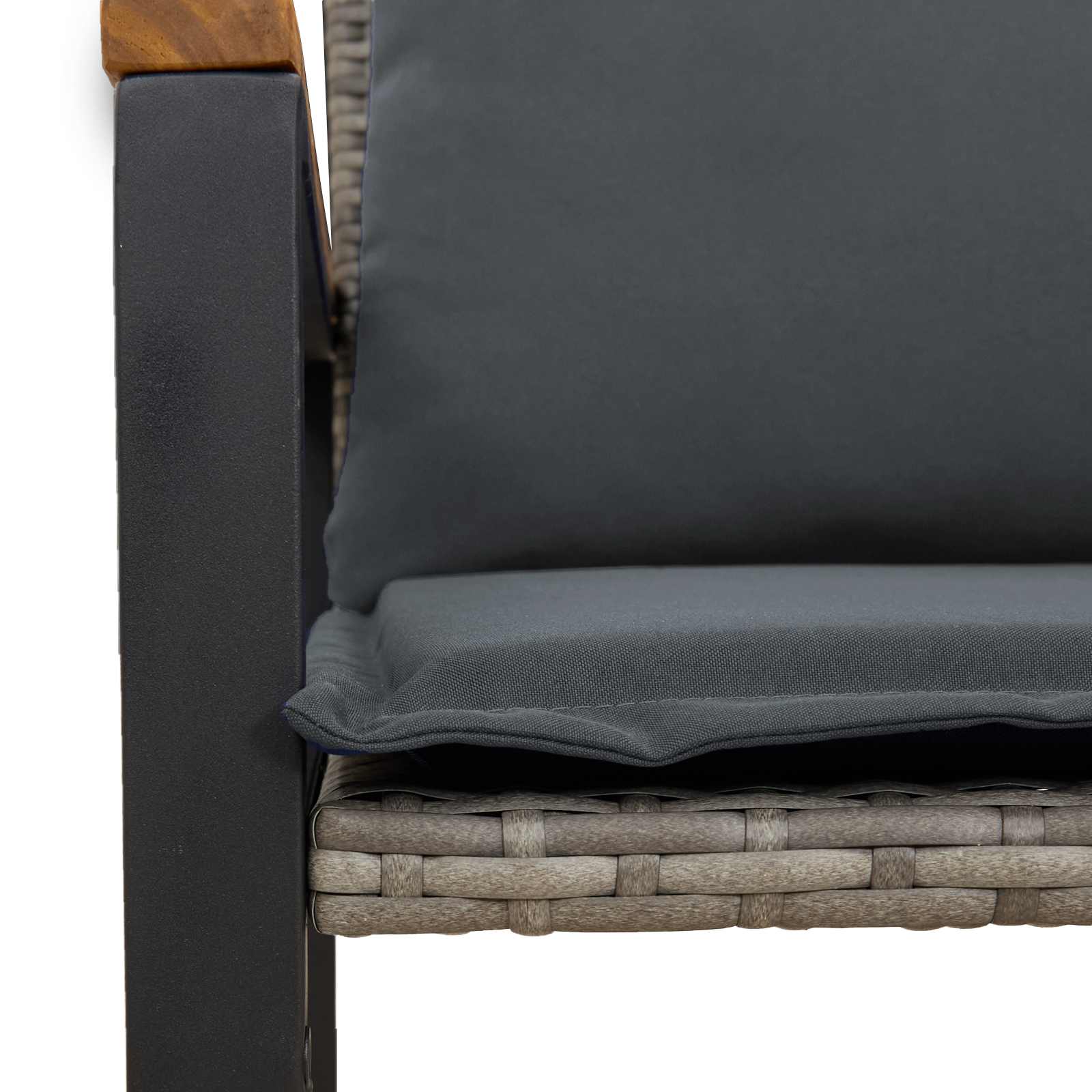 vidaXL ławka z poduszką Szary i ciemnoszary 115 x 65 x 72 cm rattan