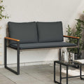 vidaXL ławka z poduszką Szary i ciemnoszary 115 x 65 x 72 cm rattan