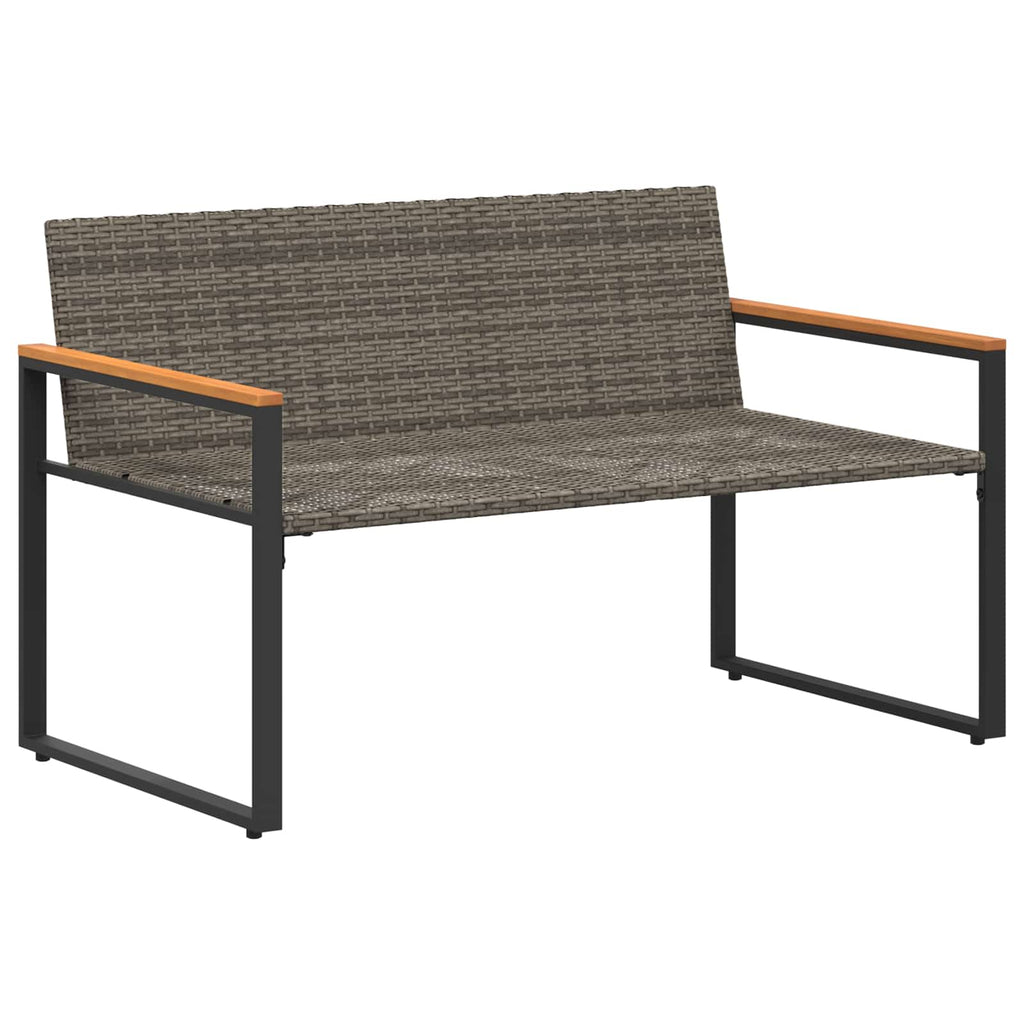 vidaXL ławka z poduszką Szary i ciemnoszary 115 x 65 x 72 cm rattan