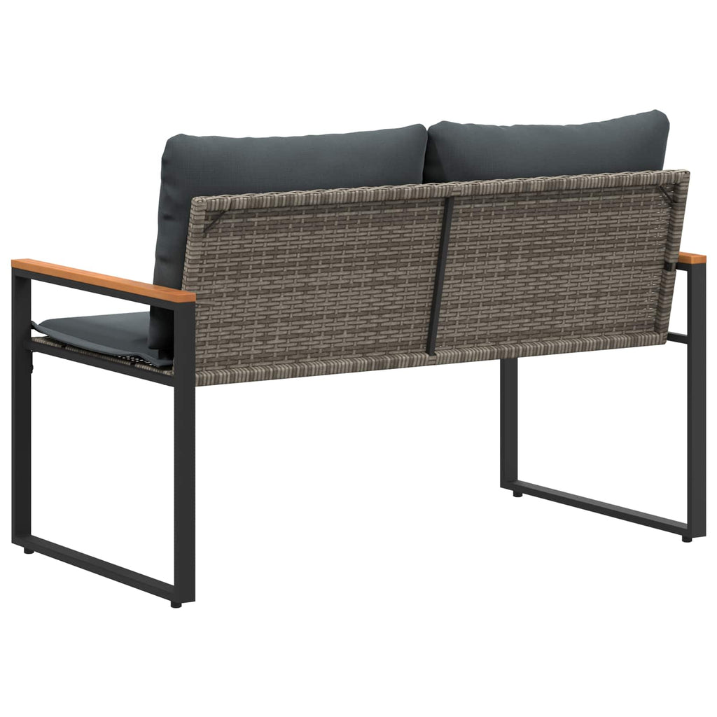vidaXL ławka z poduszką Szary i ciemnoszary 115 x 65 x 72 cm rattan