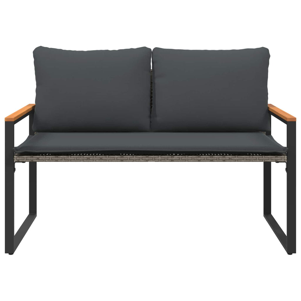 vidaXL ławka z poduszką Szary i ciemnoszary 115 x 65 x 72 cm rattan