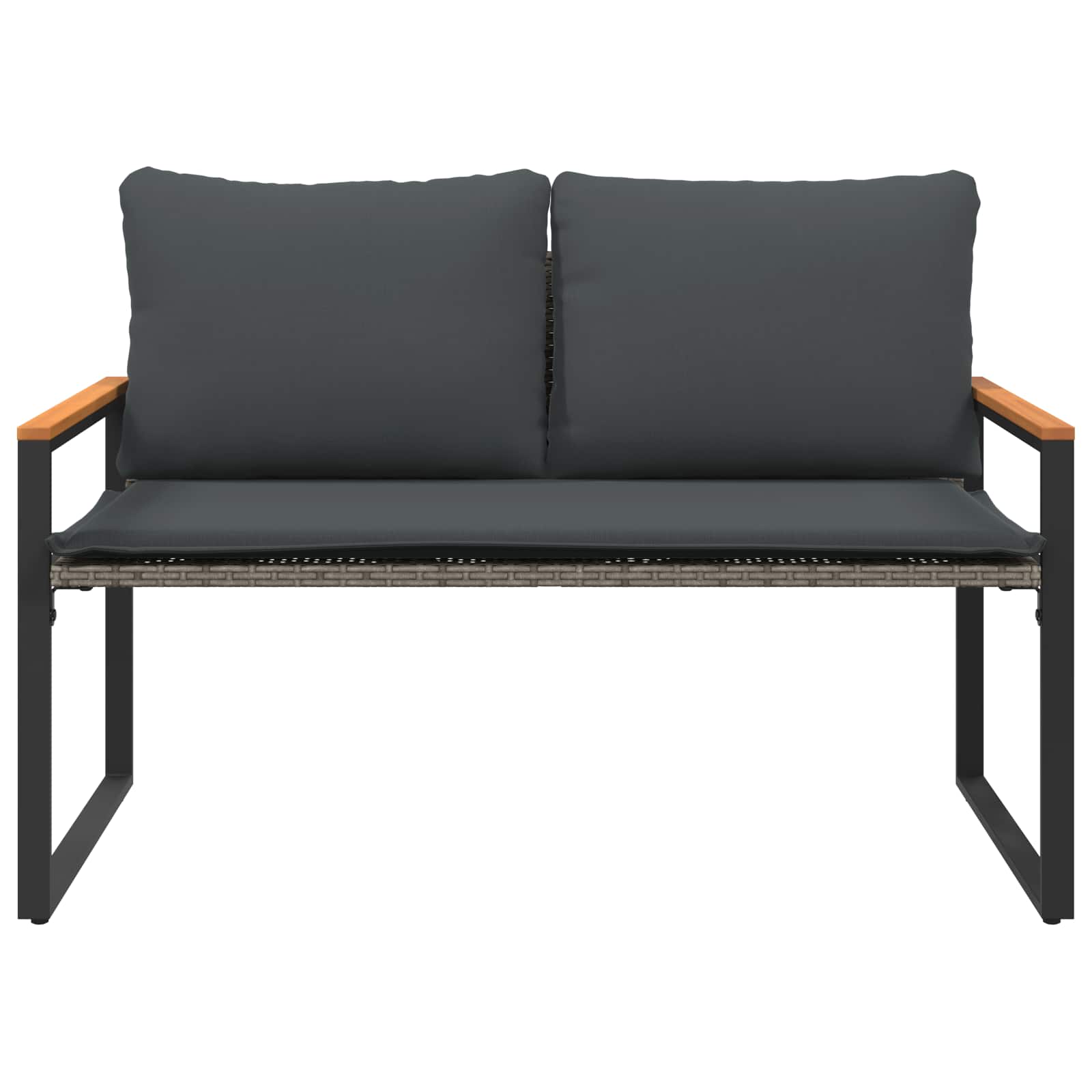 vidaXL ławka z poduszką Szary i ciemnoszary 115 x 65 x 72 cm rattan