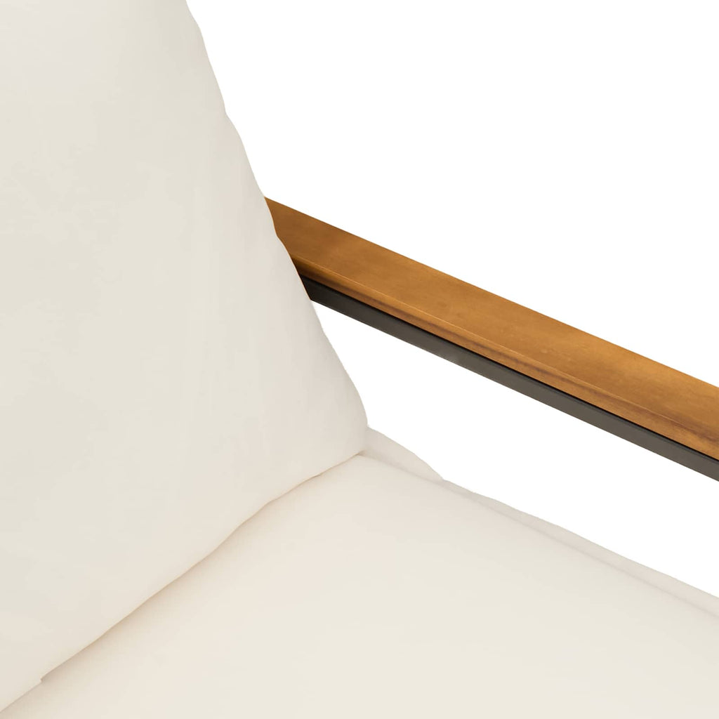vidaXL ławka z poduszką Beżowy i kremowy 115 x 65 x 72 cm rattan
