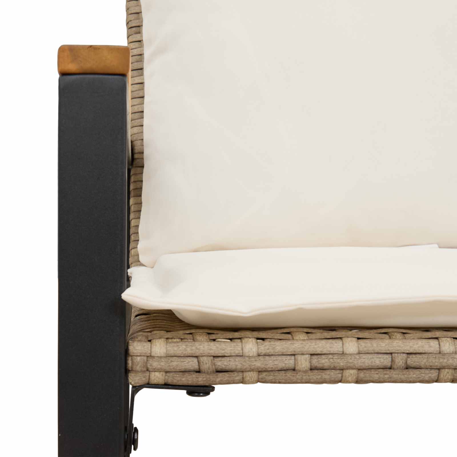 vidaXL ławka z poduszką Beżowy i kremowy 115 x 65 x 72 cm rattan