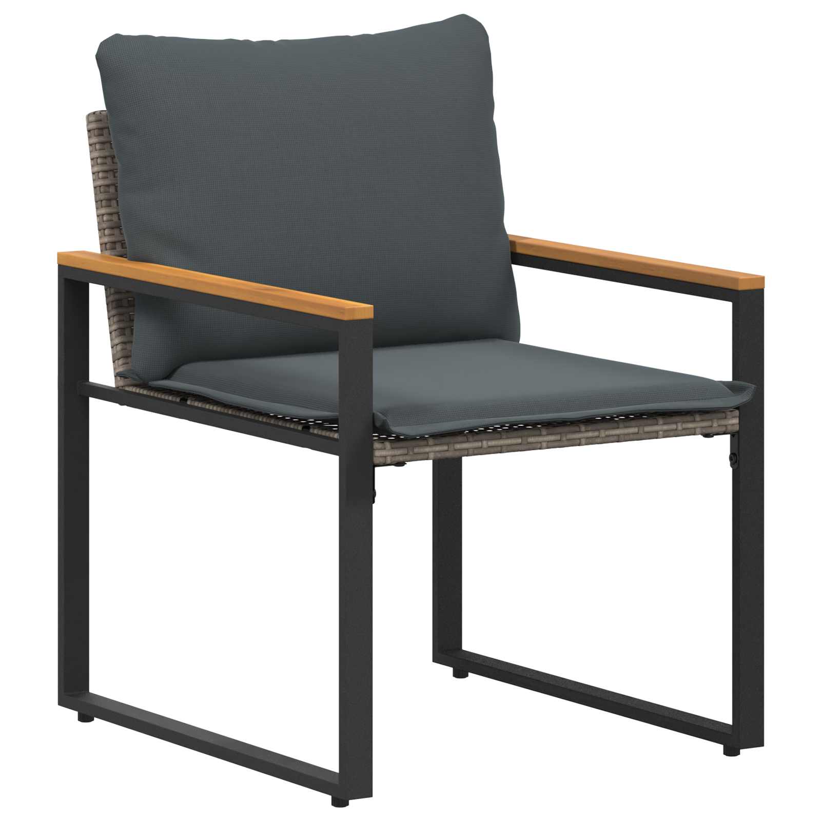 vidaXL Zestawy mebli z poduszką 3 pcs Szary i ciemnoszary rattan