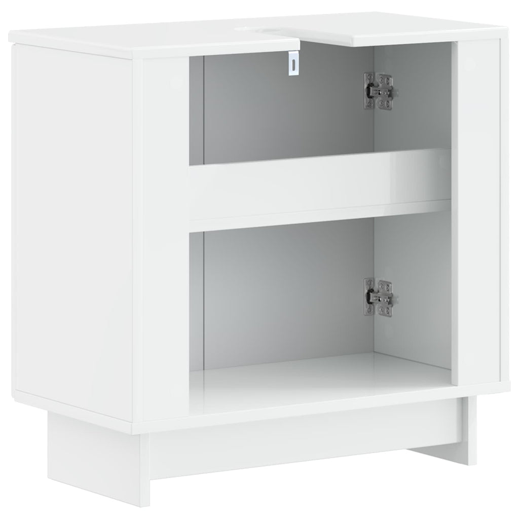 vidaXL Szafka pod umywalkę EDE Biały wysoki połysk 59,5 x 31,5 x 59 cm
