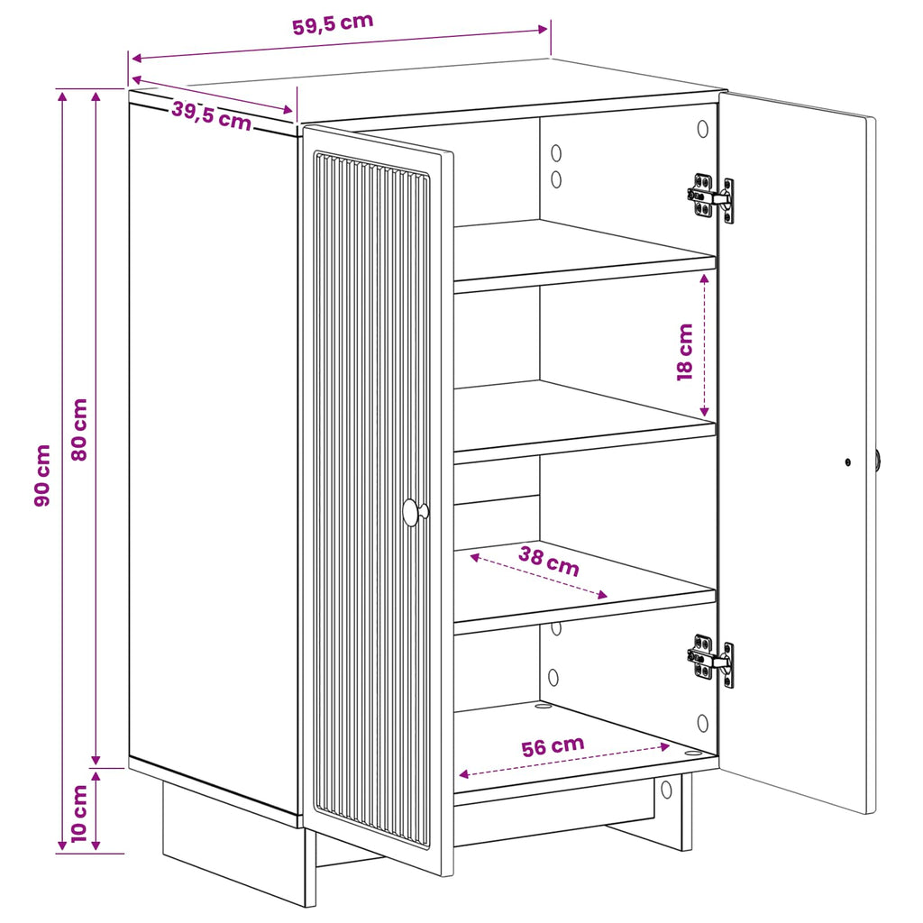 vidaXL Szafka na buty EDE 59,5 x 39,5 x 90 cm Drewno inżynieryjne