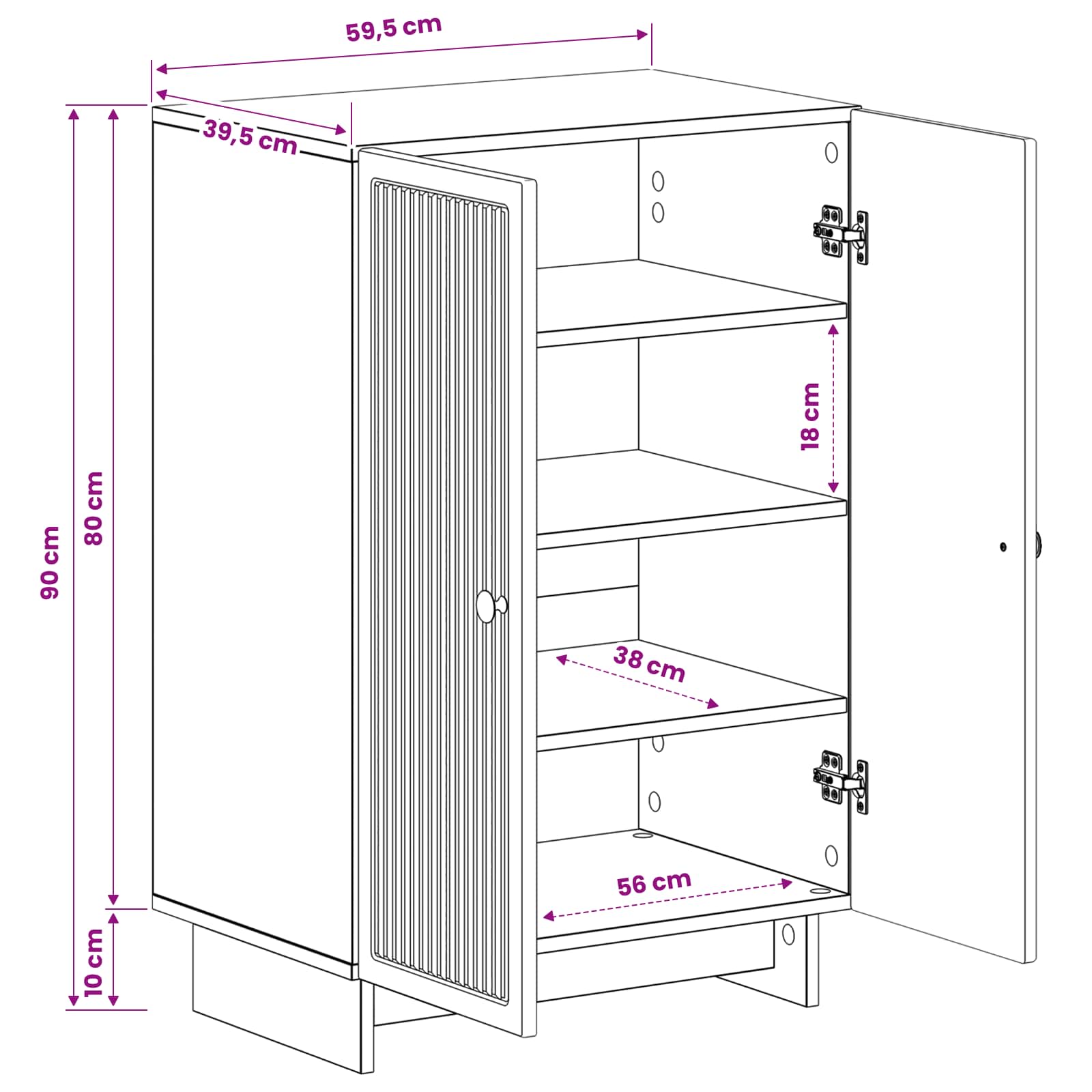 vidaXL Szafka na buty EDE 59,5 x 39,5 x 90 cm Drewno inżynieryjne