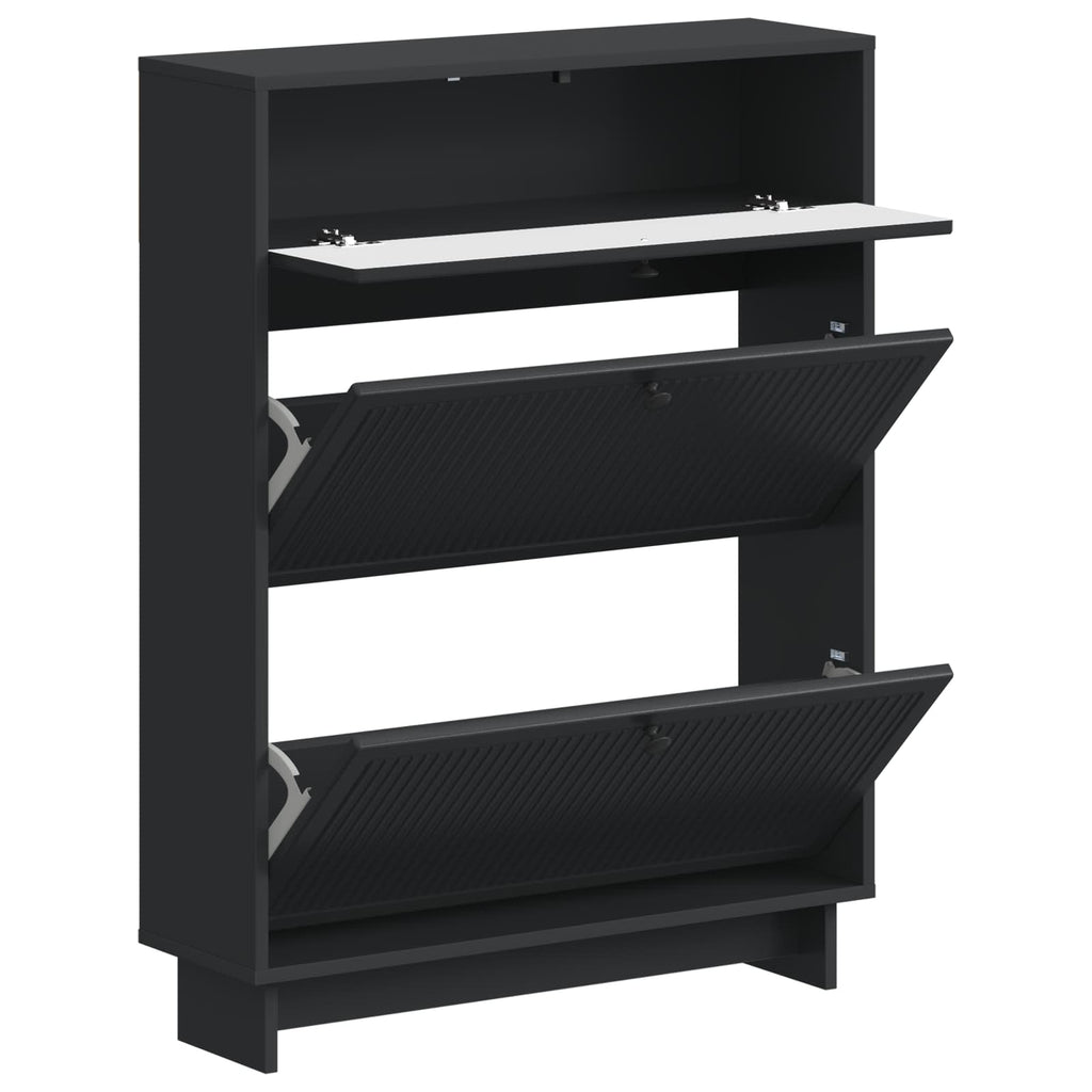 vidaXL Szafka na buty EDE 78 x 24 x 103 cm Drewno inżynieryjne Czarny