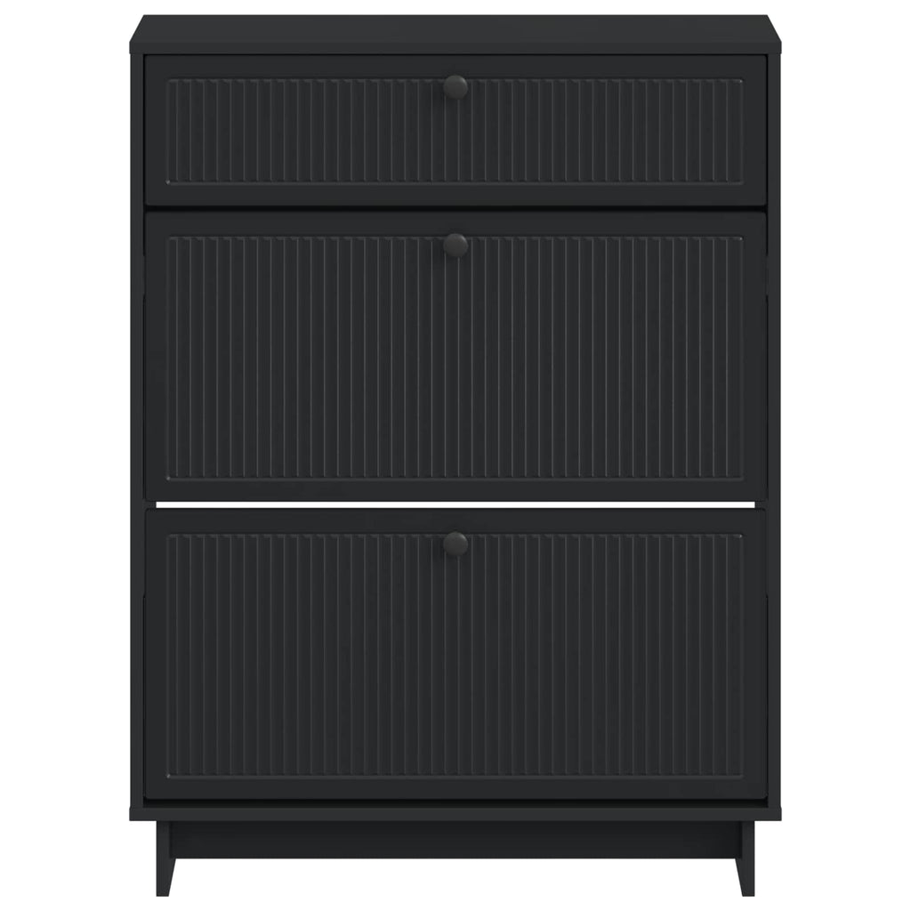 vidaXL Szafka na buty EDE 78 x 24 x 103 cm Drewno inżynieryjne Czarny