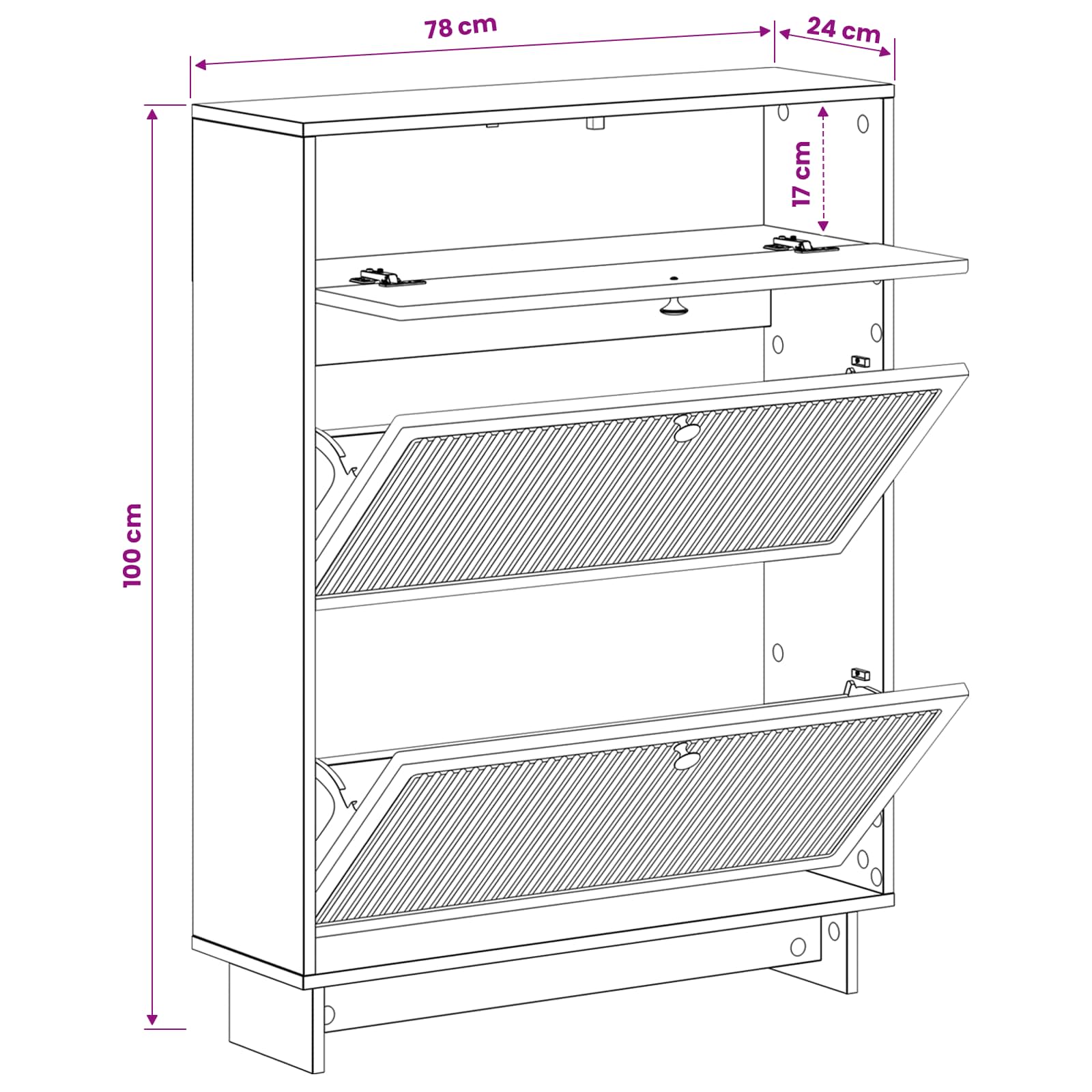 vidaXL Szafka na buty EDE 78 x 24 x 103 cm Drewno inżynieryjne