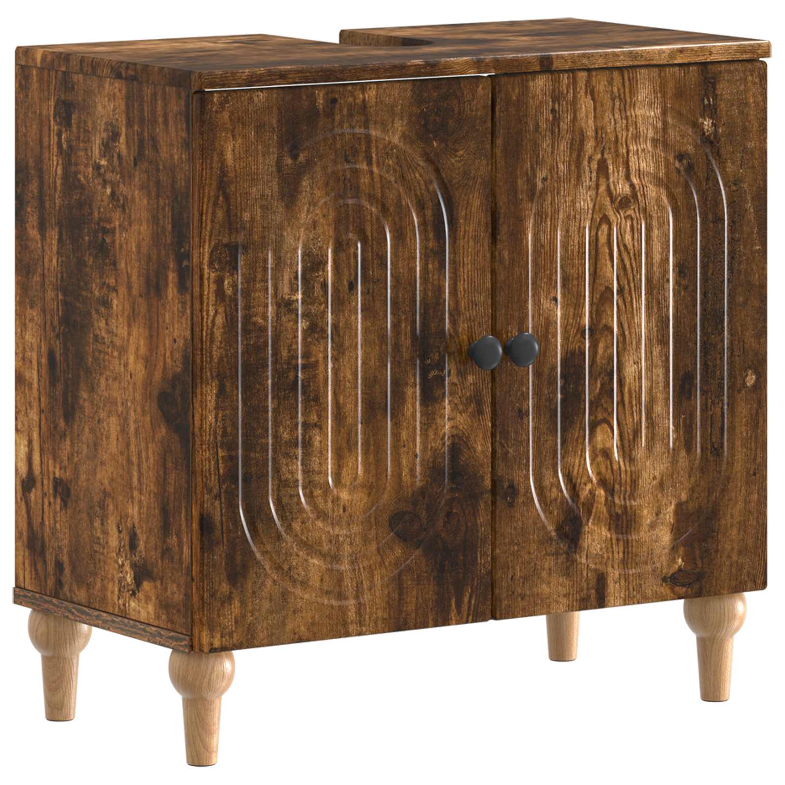 vidaXL Szafka pod umywalkę ALKMAAR Dąb wędzony 59,5 x 31,5 x 59 cm