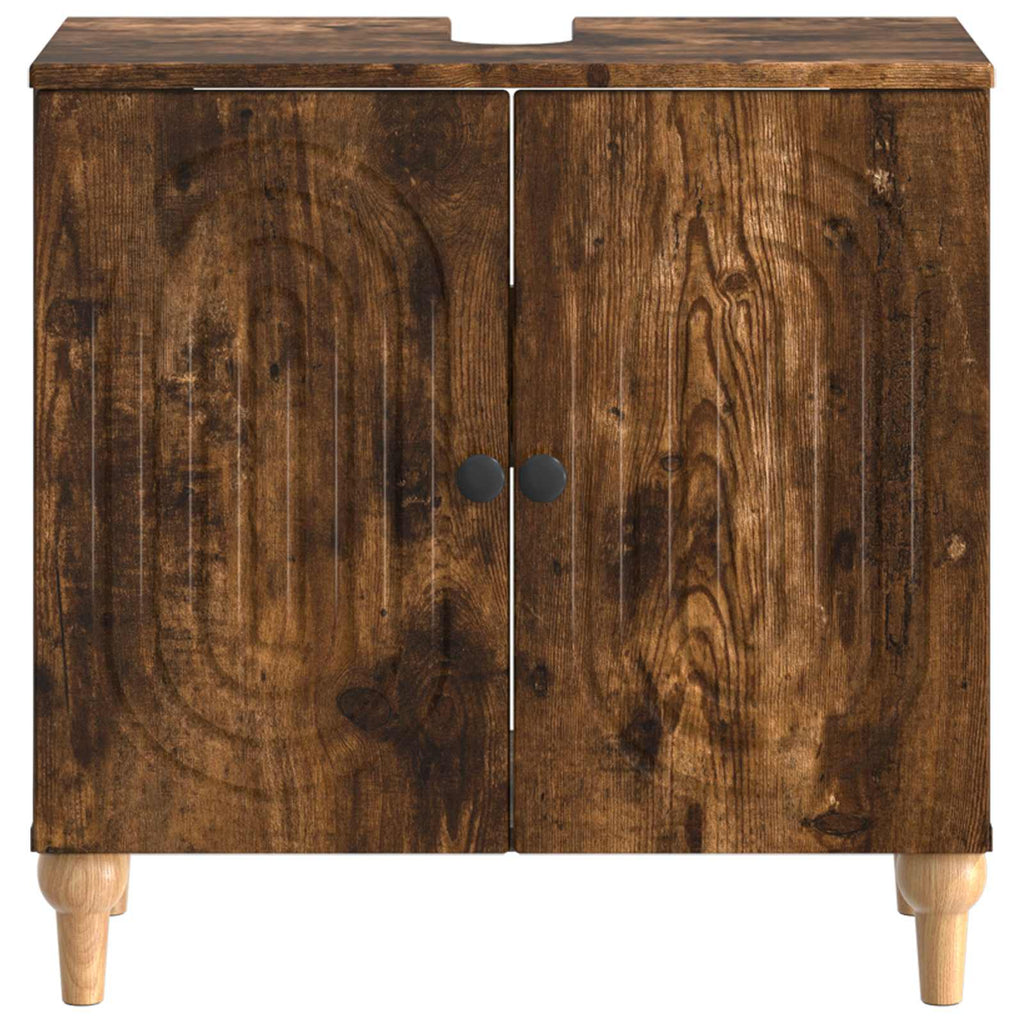 vidaXL Szafka pod umywalkę ALKMAAR Dąb wędzony 59,5 x 31,5 x 59 cm