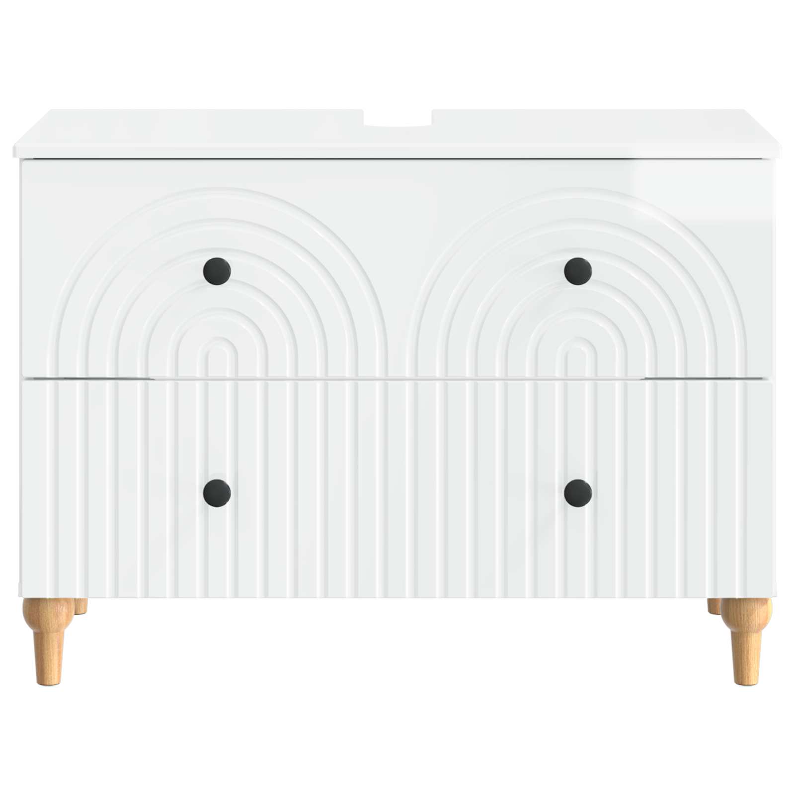 vidaXL Szafka pod umywalkę ALKMAAR Biały wysoki połysk 82 x 41 x 59 cm