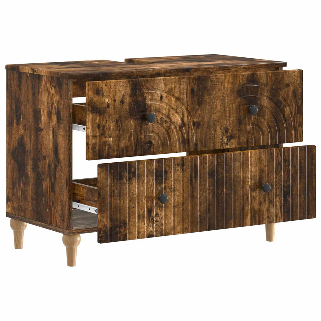 vidaXL Szafka pod umywalkę ALKMAAR Dąb wędzony 82 x 41 x 59 cm