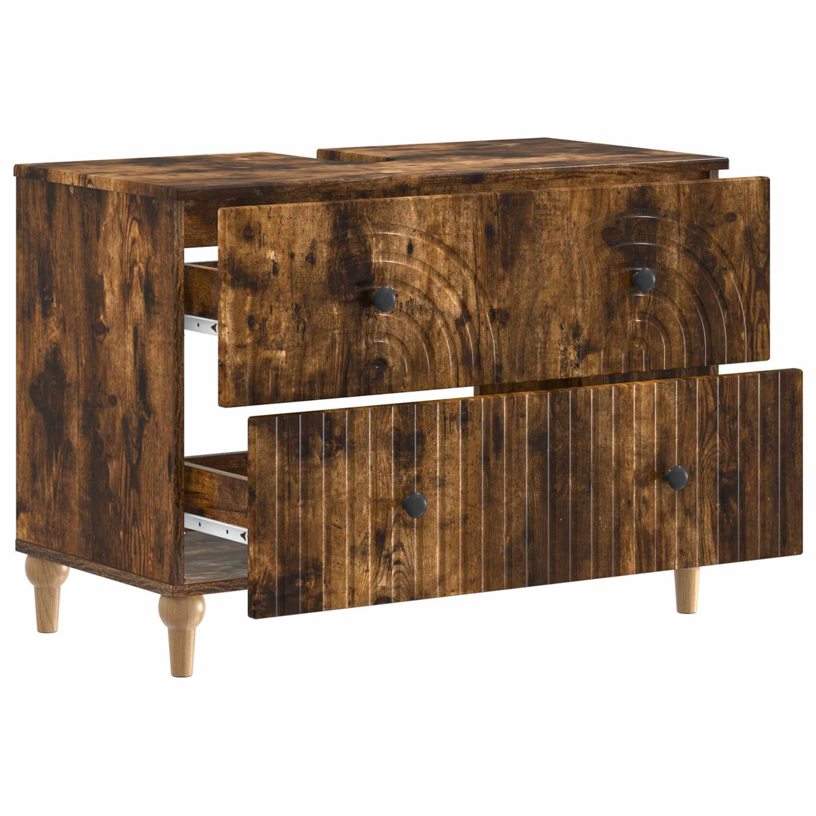 vidaXL Szafka pod umywalkę ALKMAAR Dąb wędzony 82 x 41 x 59 cm
