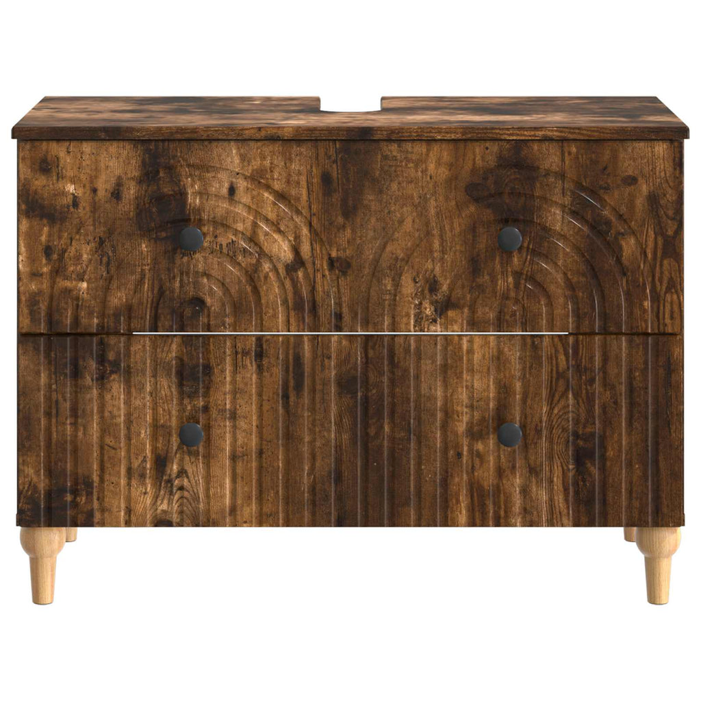 vidaXL Szafka pod umywalkę ALKMAAR Dąb wędzony 82 x 41 x 59 cm