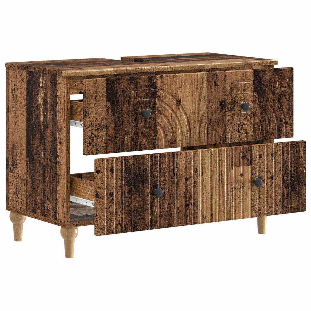 vidaXL Szafka pod umywalkę ALKMAAR Stare drewno 82 x 41 x 59 cm