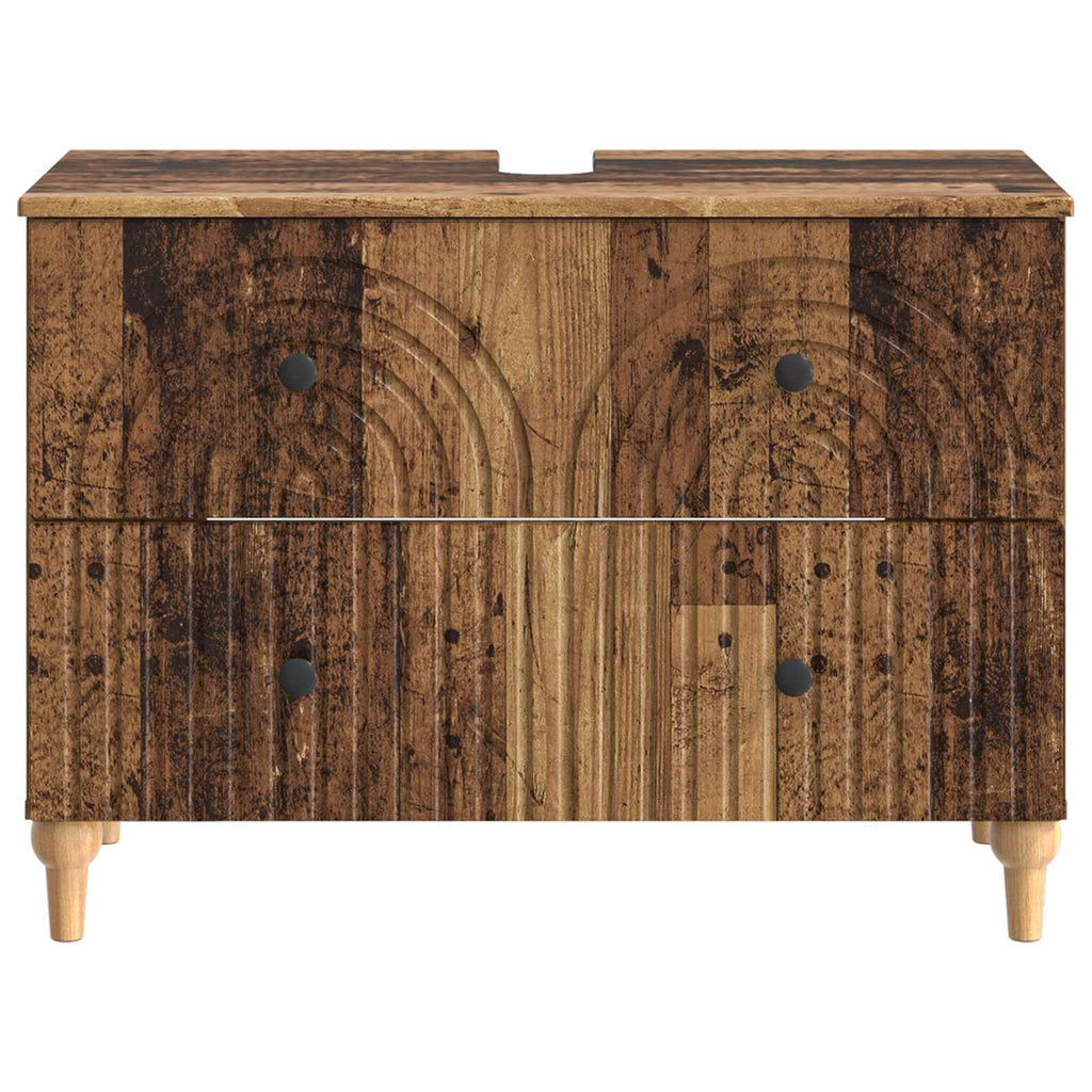 vidaXL Szafka pod umywalkę ALKMAAR Stare drewno 82 x 41 x 59 cm