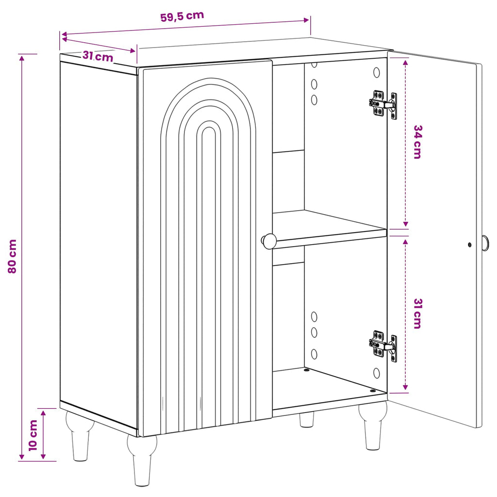 vidaXL Szafka Łazienkowa ALKMAAR Szary Sonoma 59,5 x 31 x 80 cm
