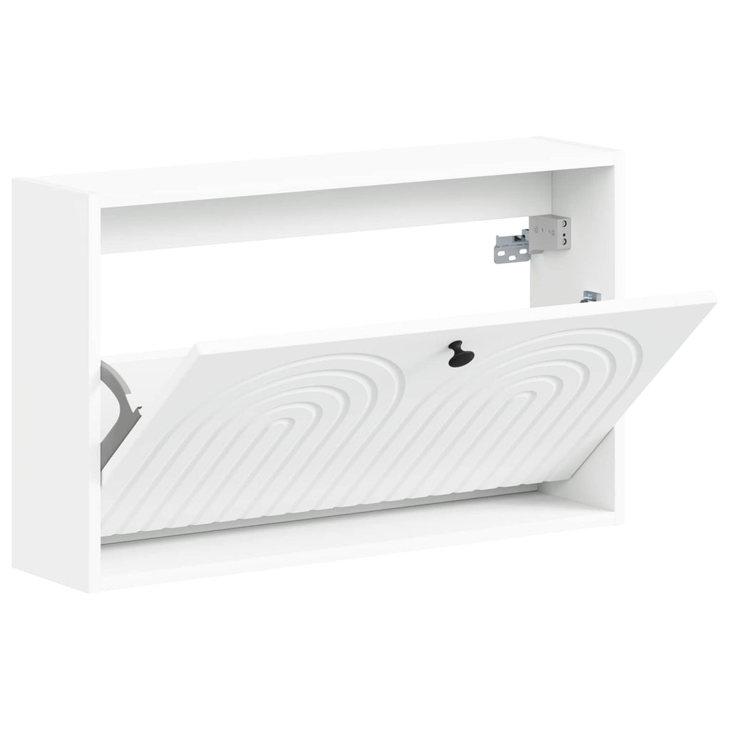 vidaXL Wisząca szafka na buty ALKMAAR 71 x 17 x 43 cm Biały