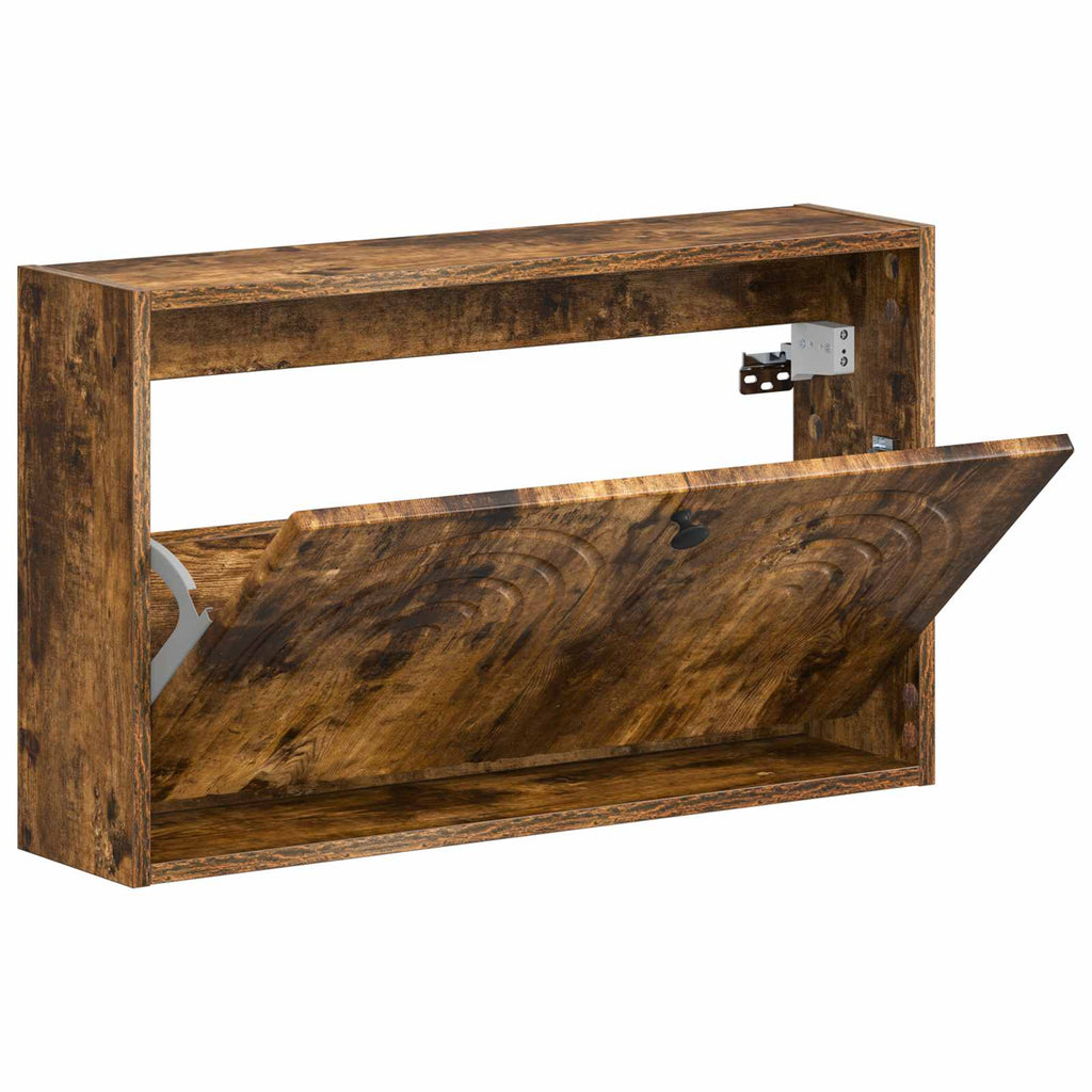 vidaXL Wisząca szafka na buty ALKMAAR 71 x 17 x 43 cm Dąb wędzony