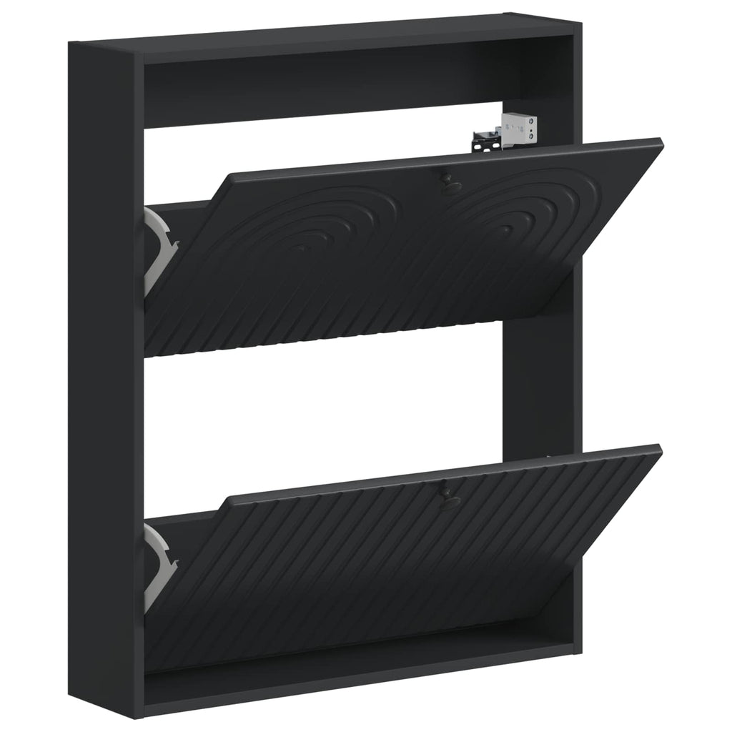 vidaXL Wisząca szafka na buty ALKMAAR 71 x 17 x 86 cm Czarny
