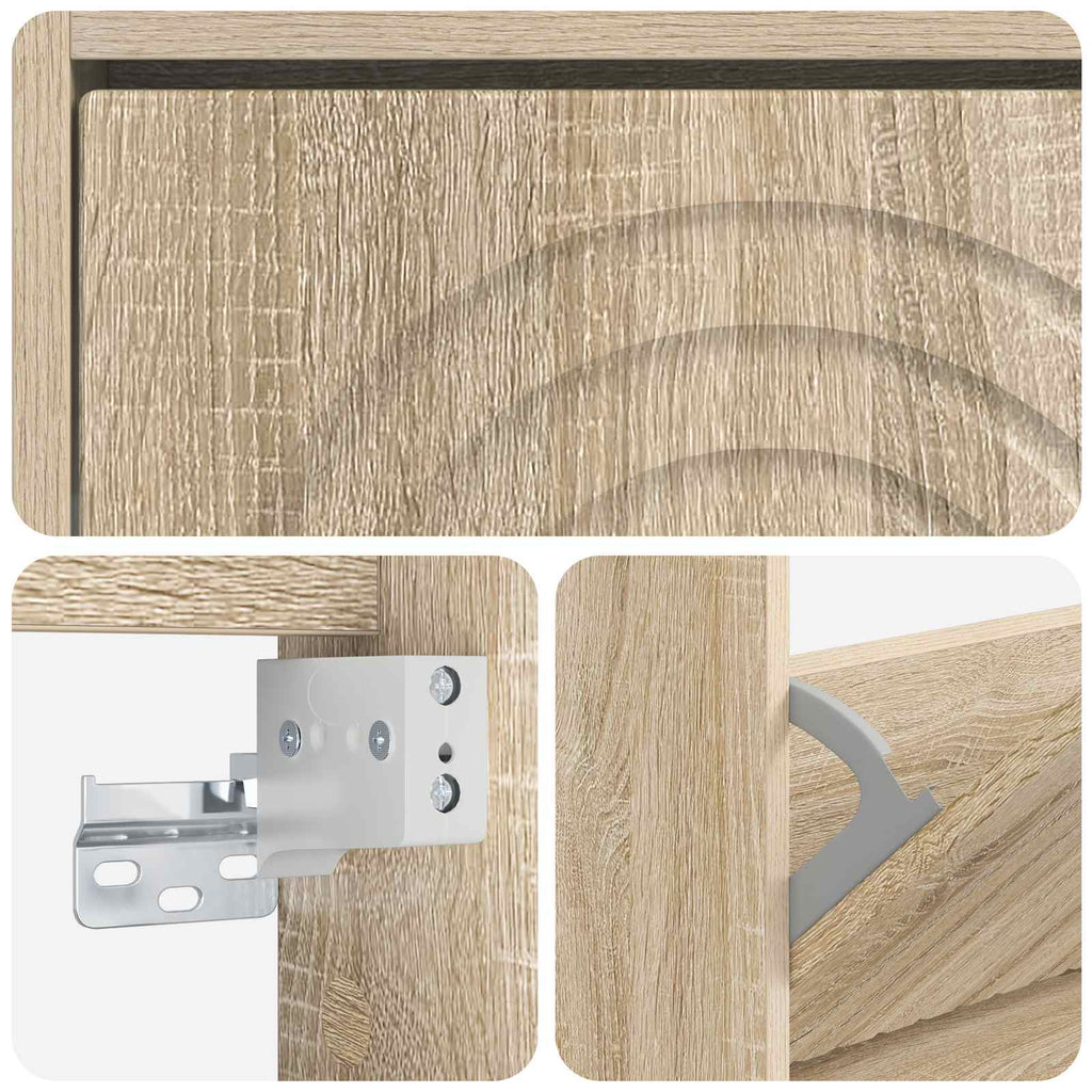 vidaXL Wisząca szafka na buty ALKMAAR 71 x 17 x 86 cm dąb Sonoma