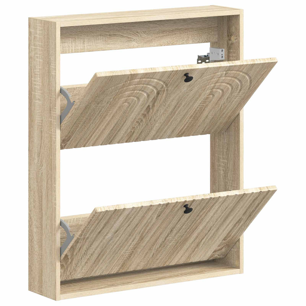 vidaXL Wisząca szafka na buty ALKMAAR 71 x 17 x 86 cm dąb Sonoma