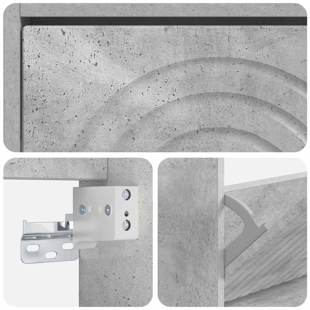 vidaXL Wisząca szafka na buty ALKMAAR 71 x 17 x 86 cm Betonowy szary