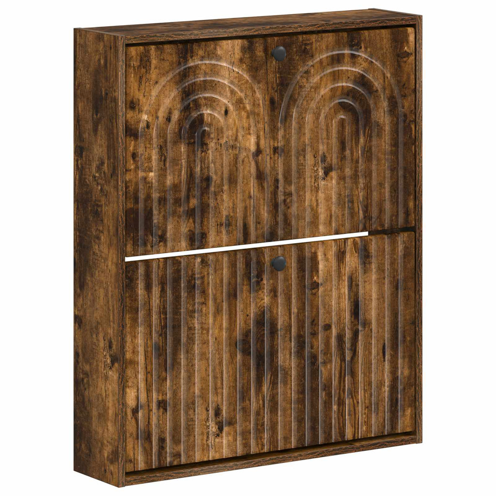 vidaXL Wisząca szafka na buty ALKMAAR 71 x 17 x 86 cm Dąb wędzony
