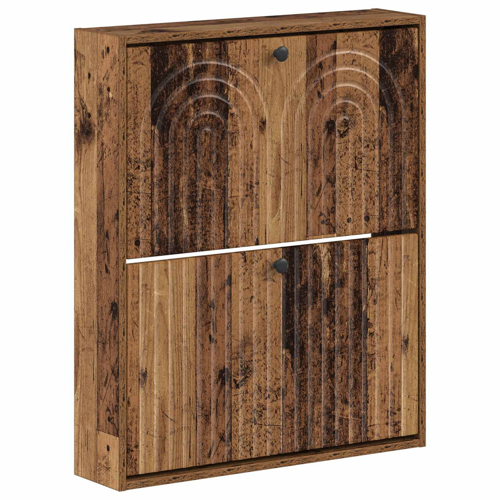 vidaXL Wisząca szafka na buty ALKMAAR 71 x 17 x 86 cm Stare drewno