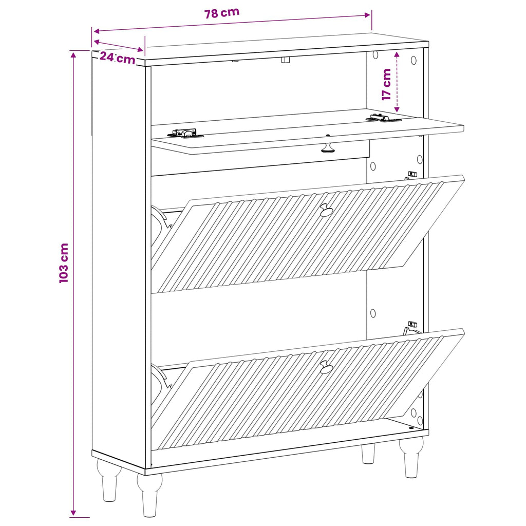 vidaXL Szafka na buty ALKMAAR 78 x 24 x 103 cm Drewno inżynieryjne