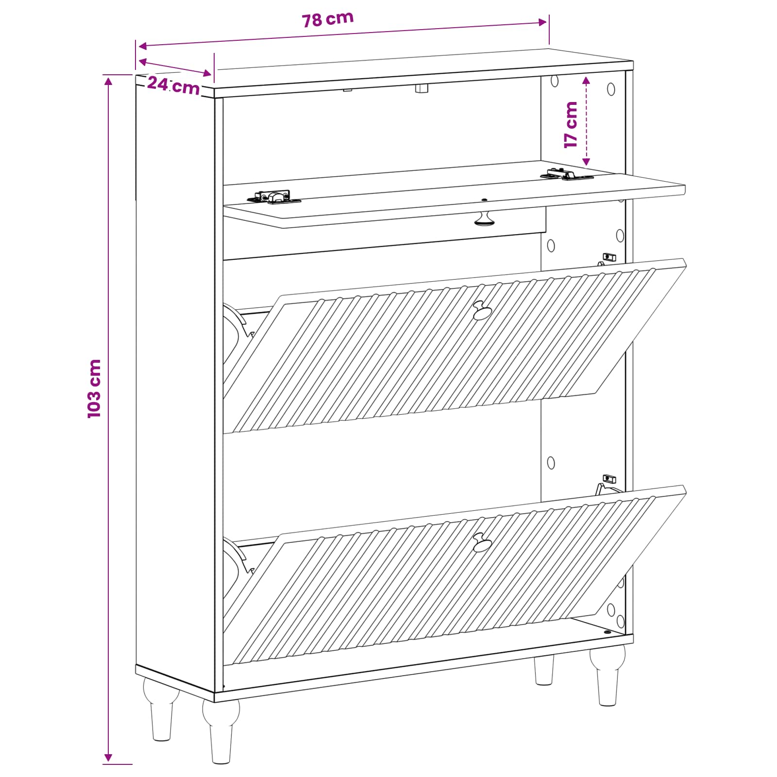 vidaXL Szafka na buty ALKMAAR 78 x 24 x 103 cm Drewno inżynieryjne