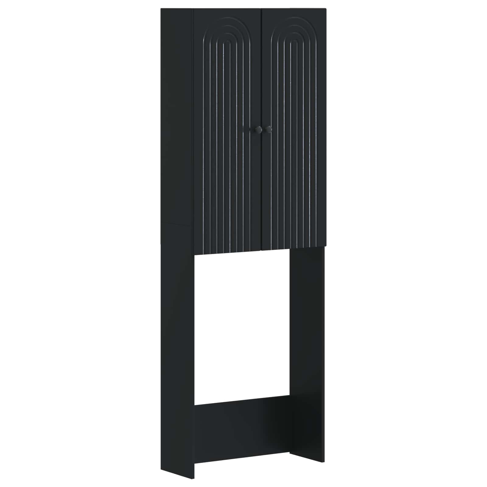 vidaXL Szafka toaletowa ALKMAAR Czarny 66 x 25,5 x 190 cm