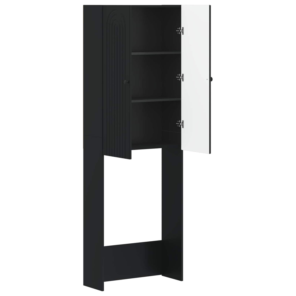 vidaXL Szafka toaletowa ALKMAAR Czarny 66 x 25,5 x 190 cm