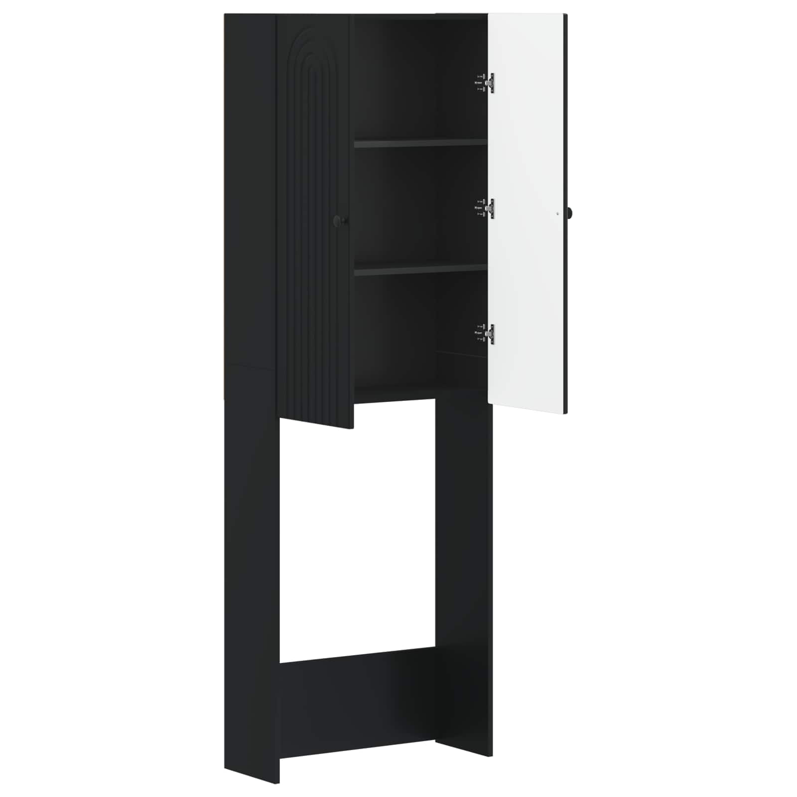 vidaXL Szafka toaletowa ALKMAAR Czarny 66 x 25,5 x 190 cm
