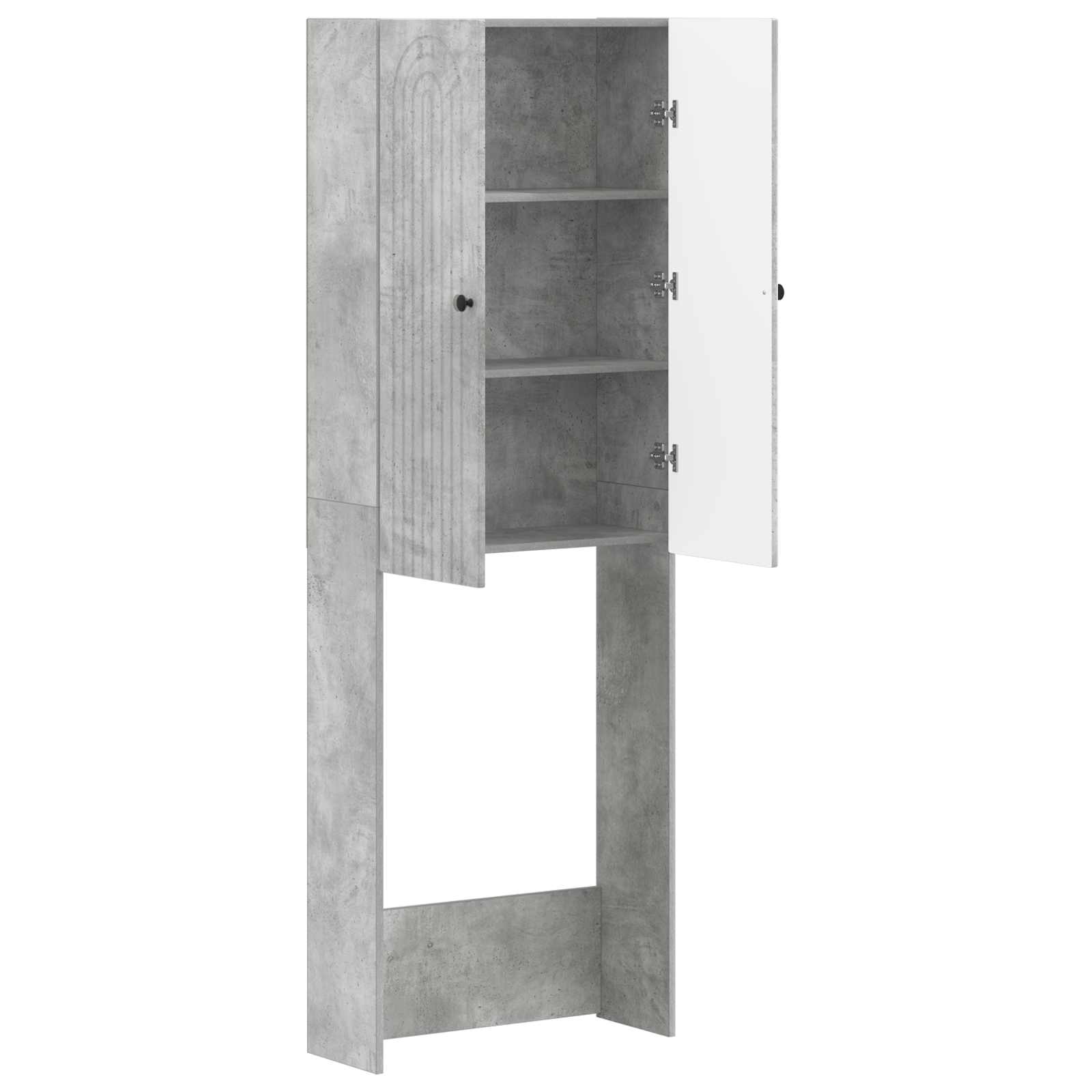 vidaXL Szafka toaletowa ALKMAAR Betonowy szary 66 x 25,5 x 190 cm