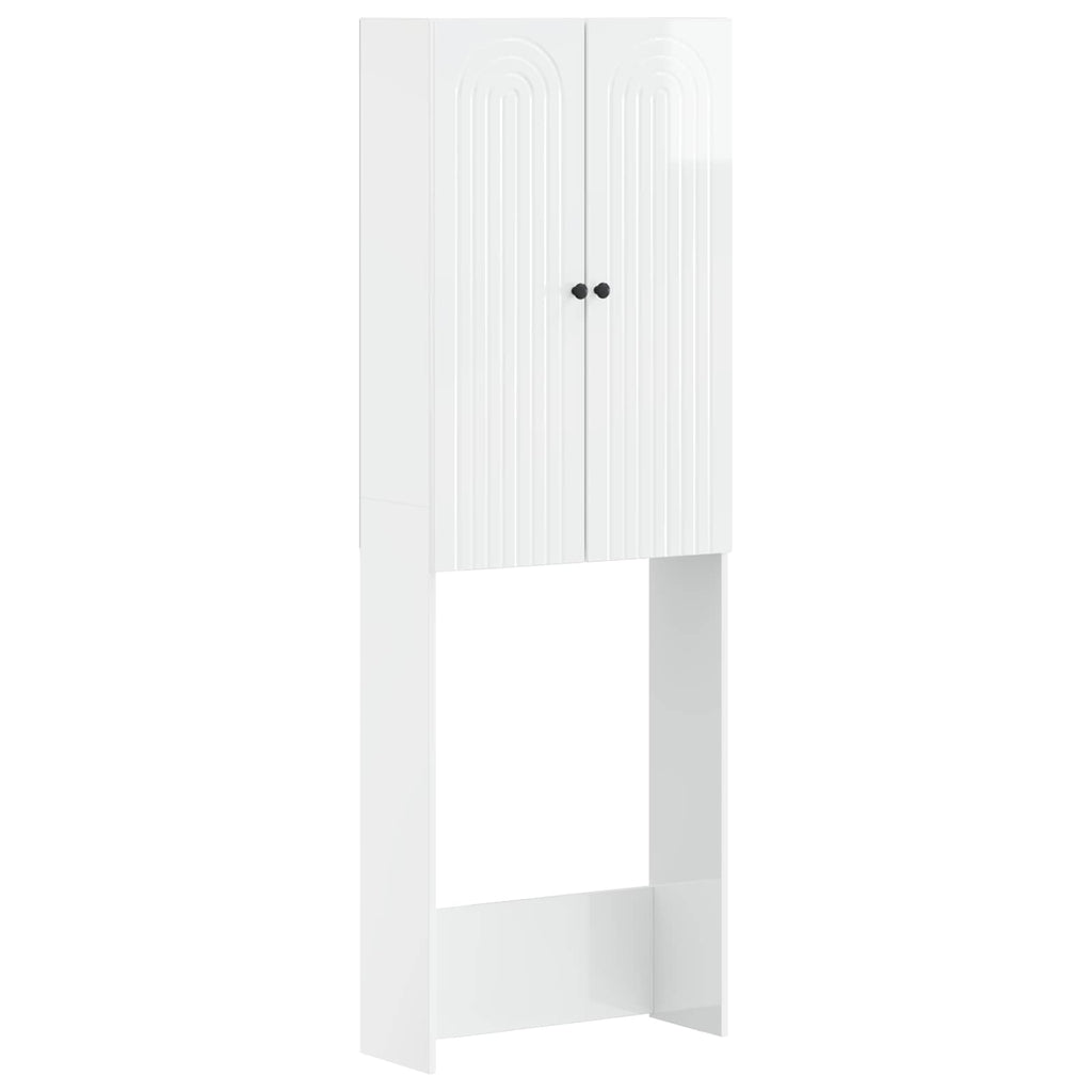 vidaXL Szafka toaletowa ALKMAAR Biały wysoki połysk 66 x 25,5 x 190 cm