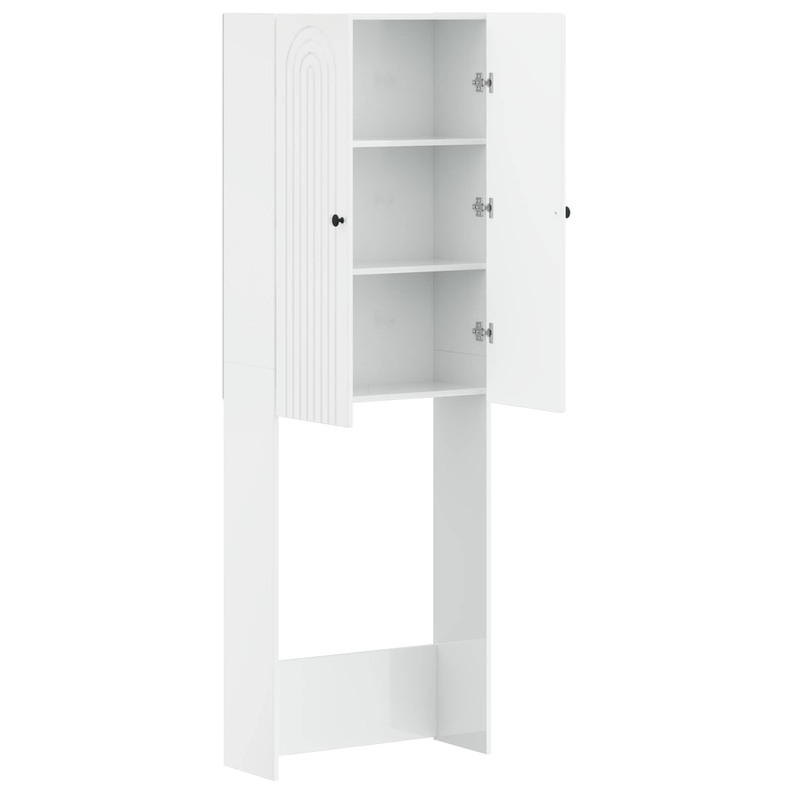 vidaXL Szafka toaletowa ALKMAAR Biały wysoki połysk 66 x 25,5 x 190 cm