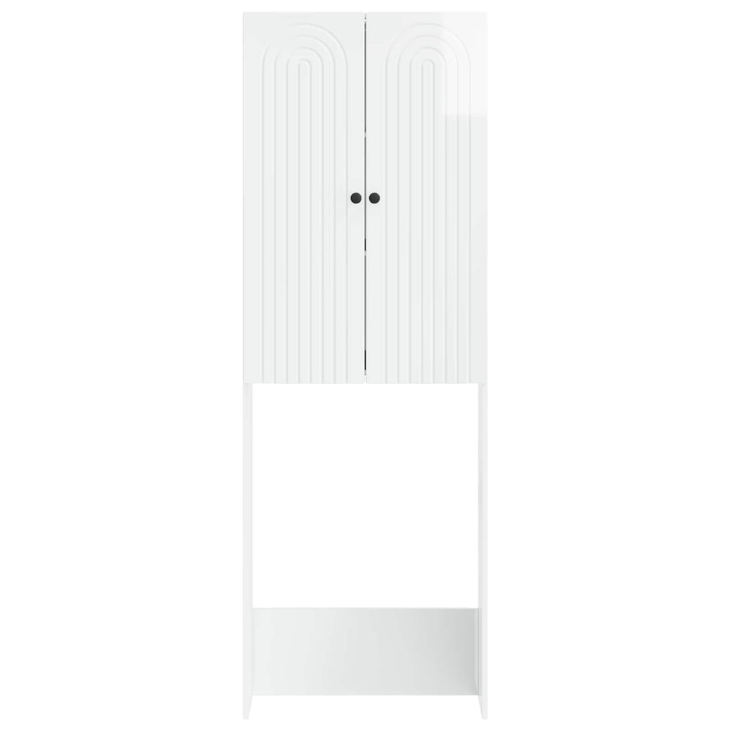 vidaXL Szafka toaletowa ALKMAAR Biały wysoki połysk 66 x 25,5 x 190 cm